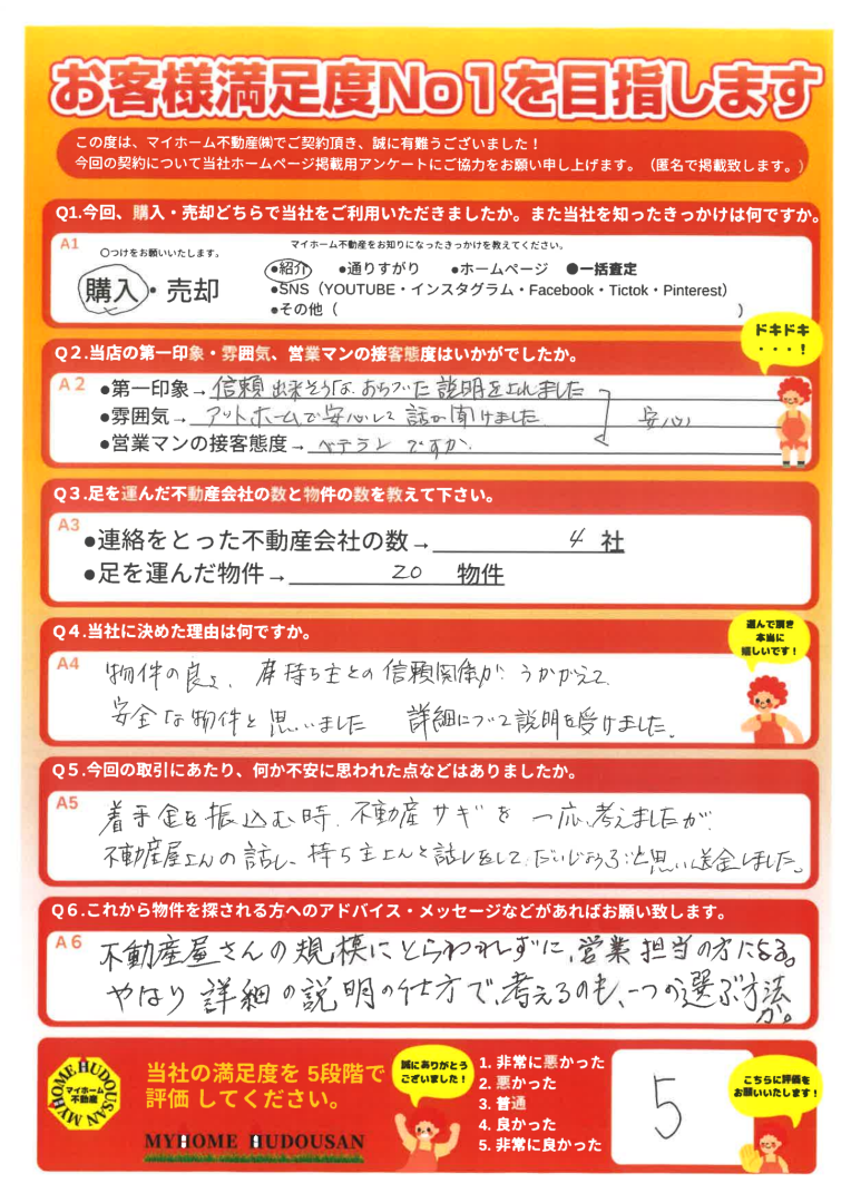 購入　八王子市　不動産屋さんの規模にとらわれずに。担当の方による。
