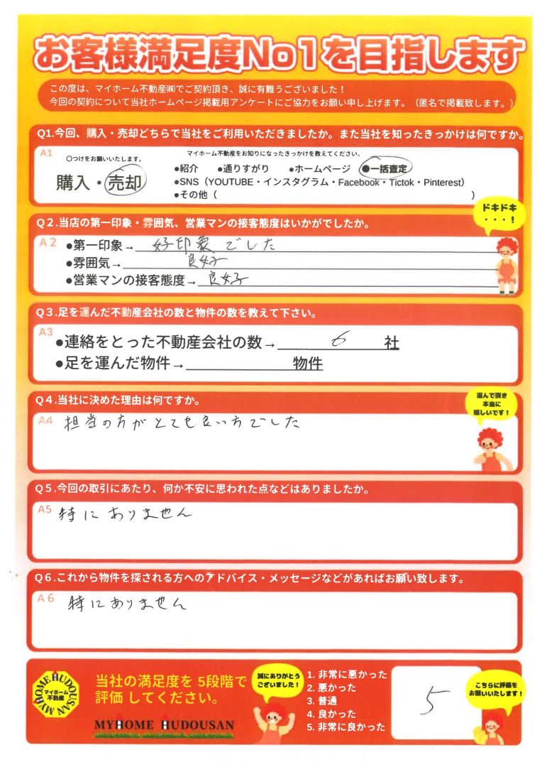 売却　専任媒介　八王子市　とても感じのいい方達でありがたいです