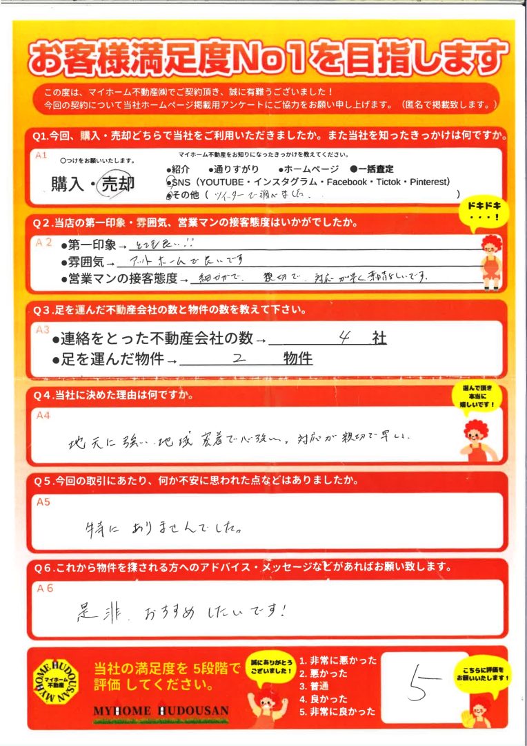 売却 一般媒介 中古マンション 八王子市 (一般媒介、4社で売却)細やかで親切で対応が早く、素晴らしいです。