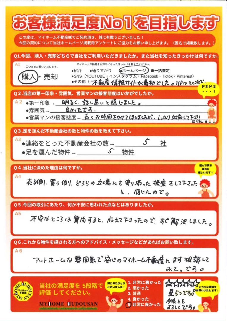 購入　中古戸建　物件のいいところ以外もわかりやすく教えてくださった。