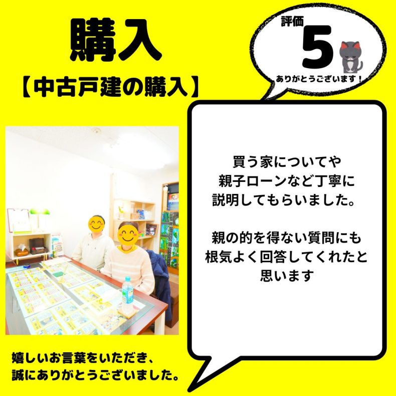 購入 一つ一つの問いかけに真摯に対応してくれ、安心へと変わった